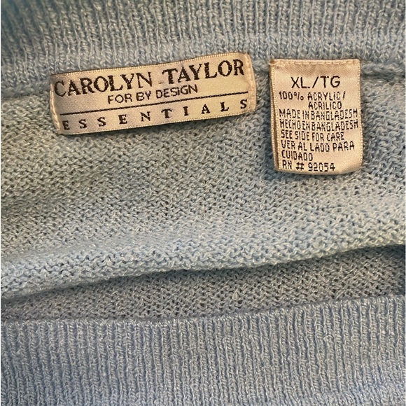 Carolyn Taylor Boatneck Striped Sweater (Size:XL, Color: Powder Blue/White) - Picture 5 of 5